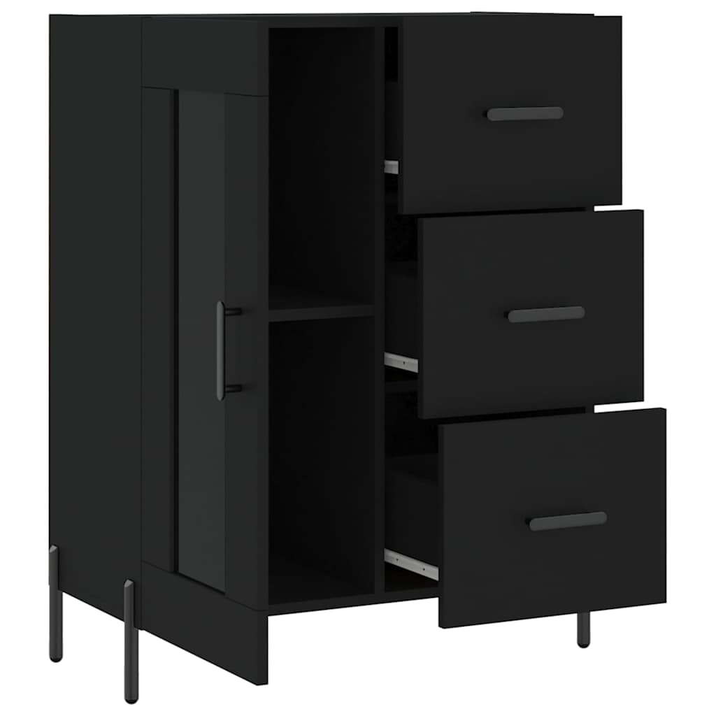 Komoda crna 69,5 x 34 x 90 cm od konstruiranog drva