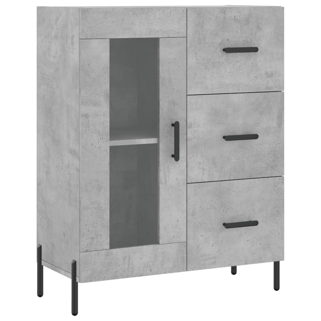 Komoda siva boja betona 69,5x34x90 cm od konstruiranog drva