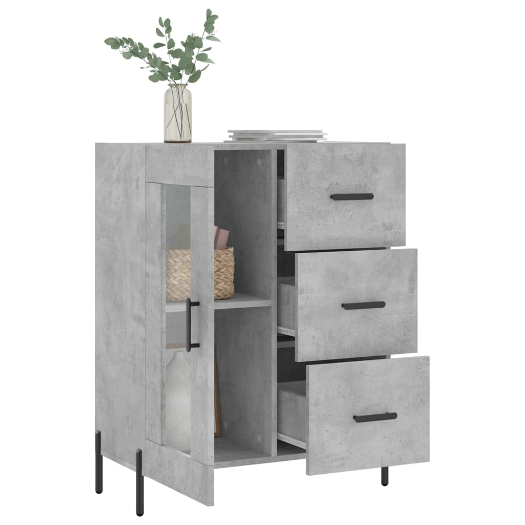 Komoda siva boja betona 69,5x34x90 cm od konstruiranog drva