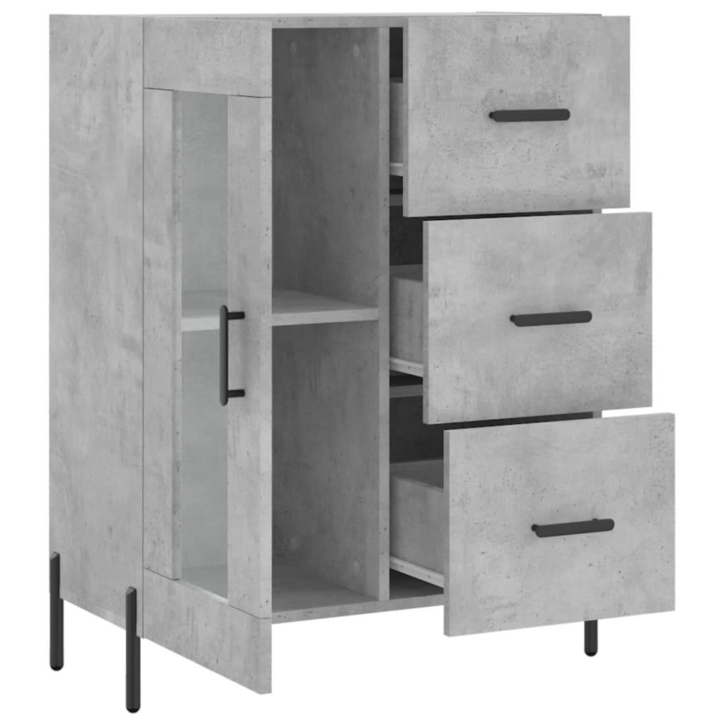 Komoda siva boja betona 69,5x34x90 cm od konstruiranog drva