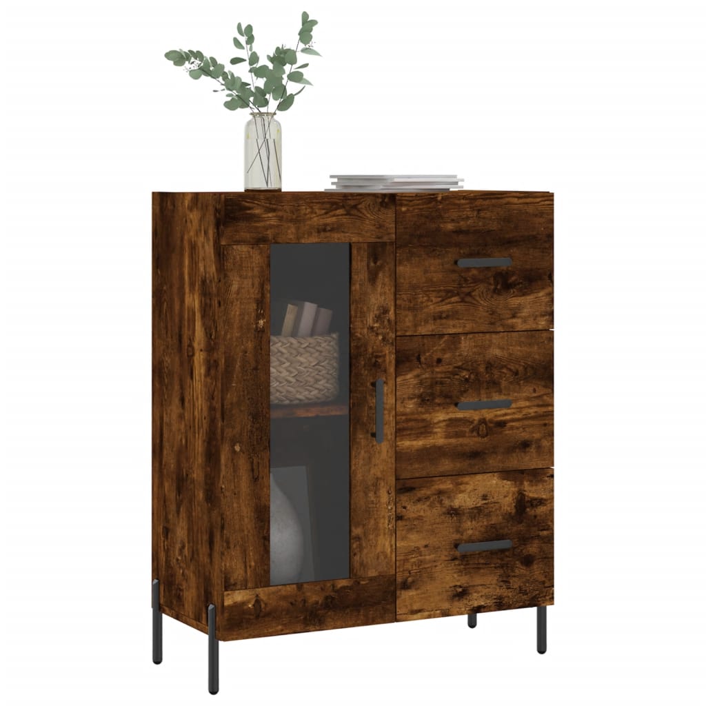 Komoda boja dimljenog hrasta 69,5x34x90 cm konstruirano drvo
