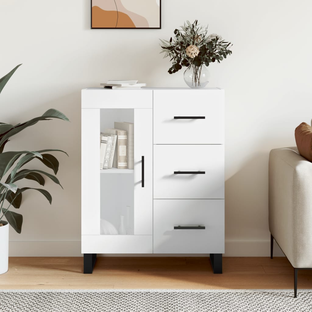 Komoda sjajna bijela 69,5x34x90 cm od konstruiranog drva