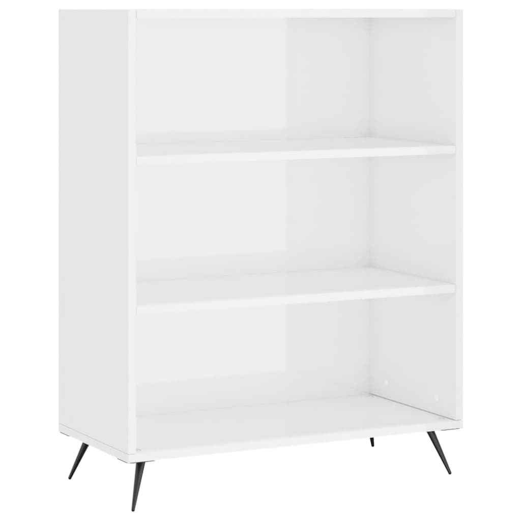 Regal za knjige sjajni bijeli 69,5x32,5x90 cm konstruirano drvo