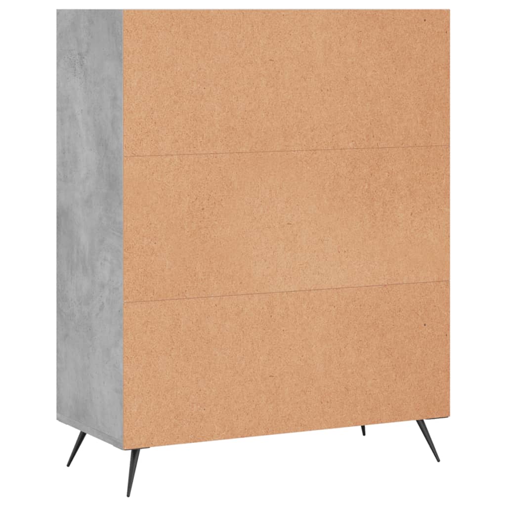 Regal za knjige boja betona 69,5x32,5x90 cm konstruirano drvo