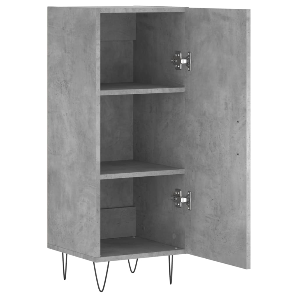 Komoda siva boja betona 34,5x34x90 cm od konstruiranog drva