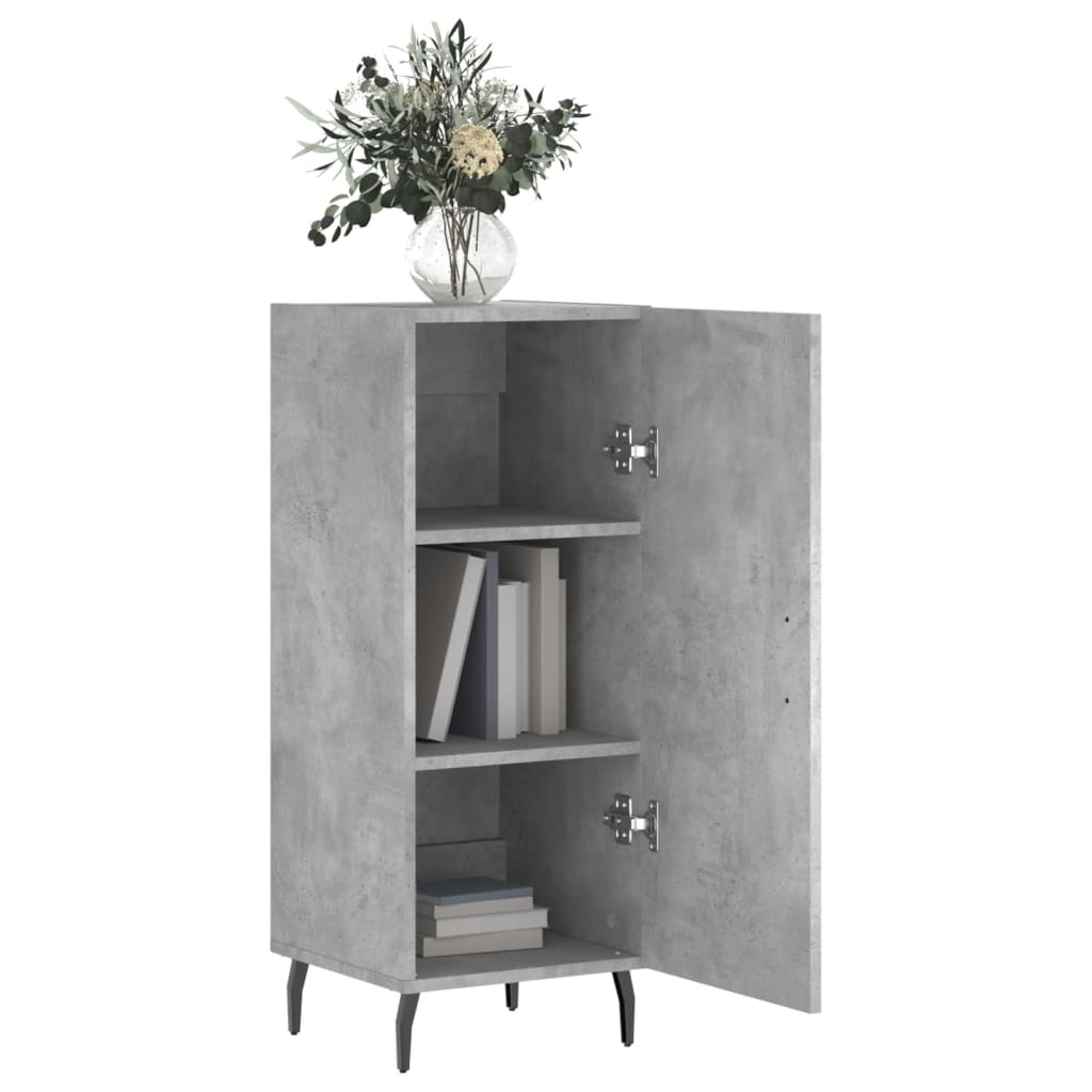 Komoda siva boja betona 34,5x34x90 cm od konstruiranog drva
