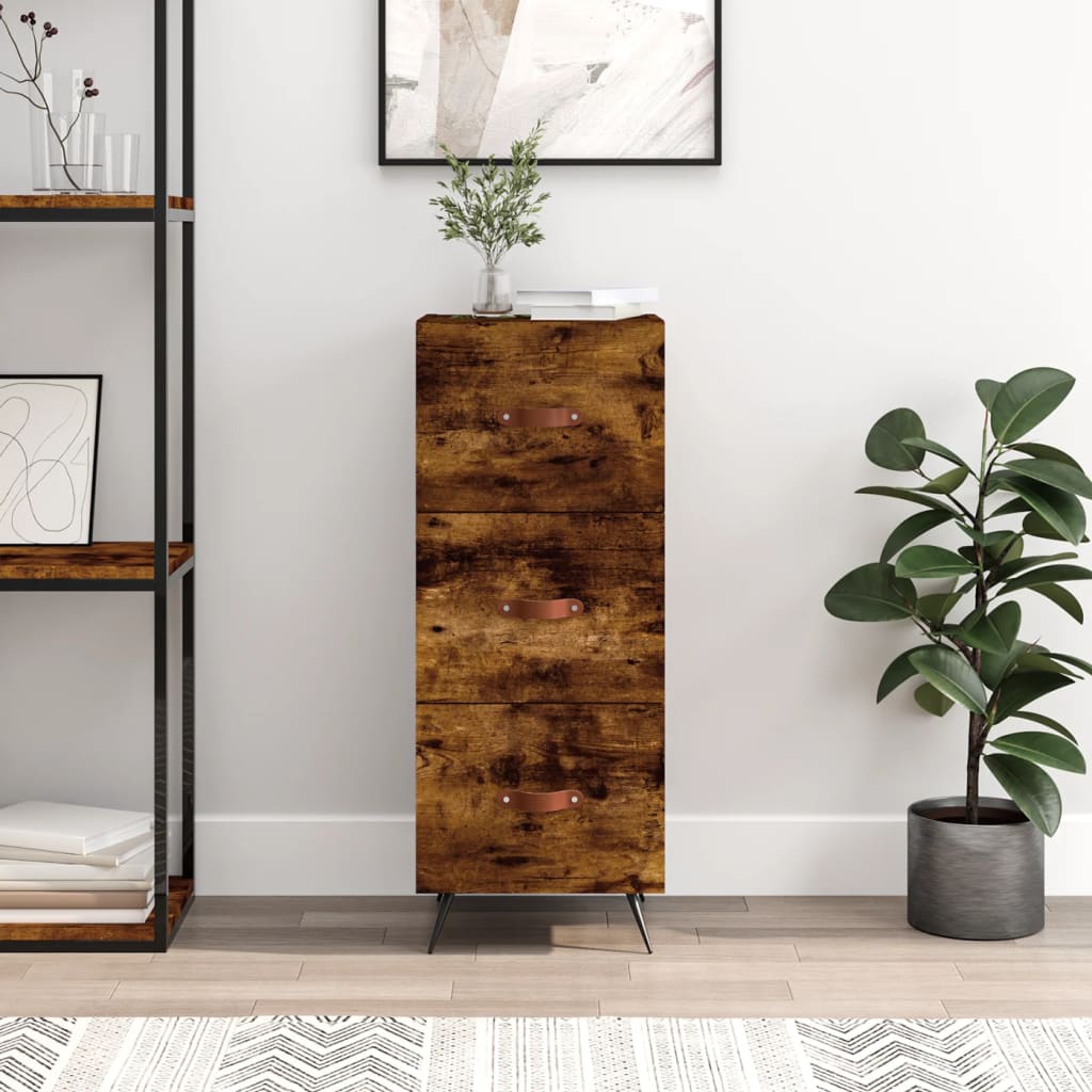 Komoda boja dimljenog hrasta 34,5x34x90 cm konstruirano drvo