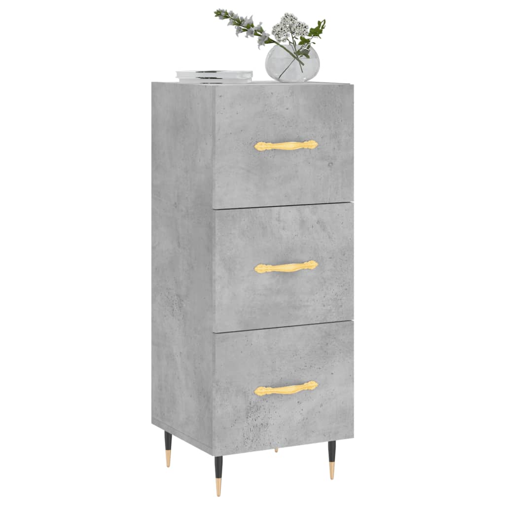 Komoda siva boja betona 34,5x34x90 cm od konstruiranog drva
