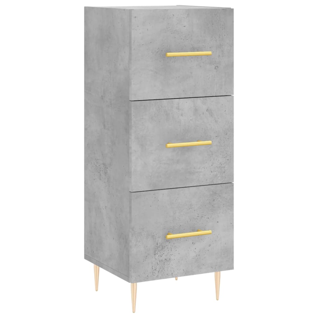Komoda siva boja betona 34,5x34x90 cm od konstruiranog drva