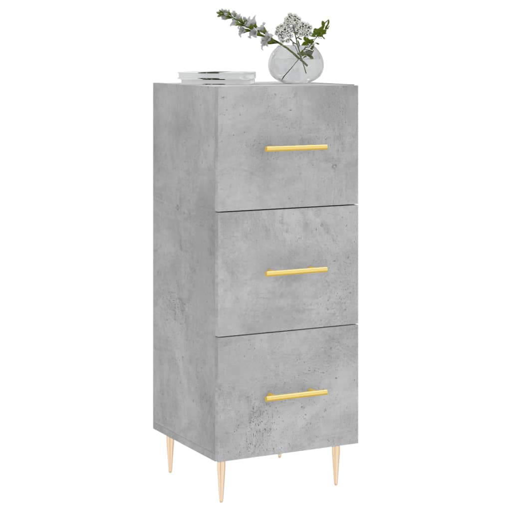 Komoda siva boja betona 34,5x34x90 cm od konstruiranog drva