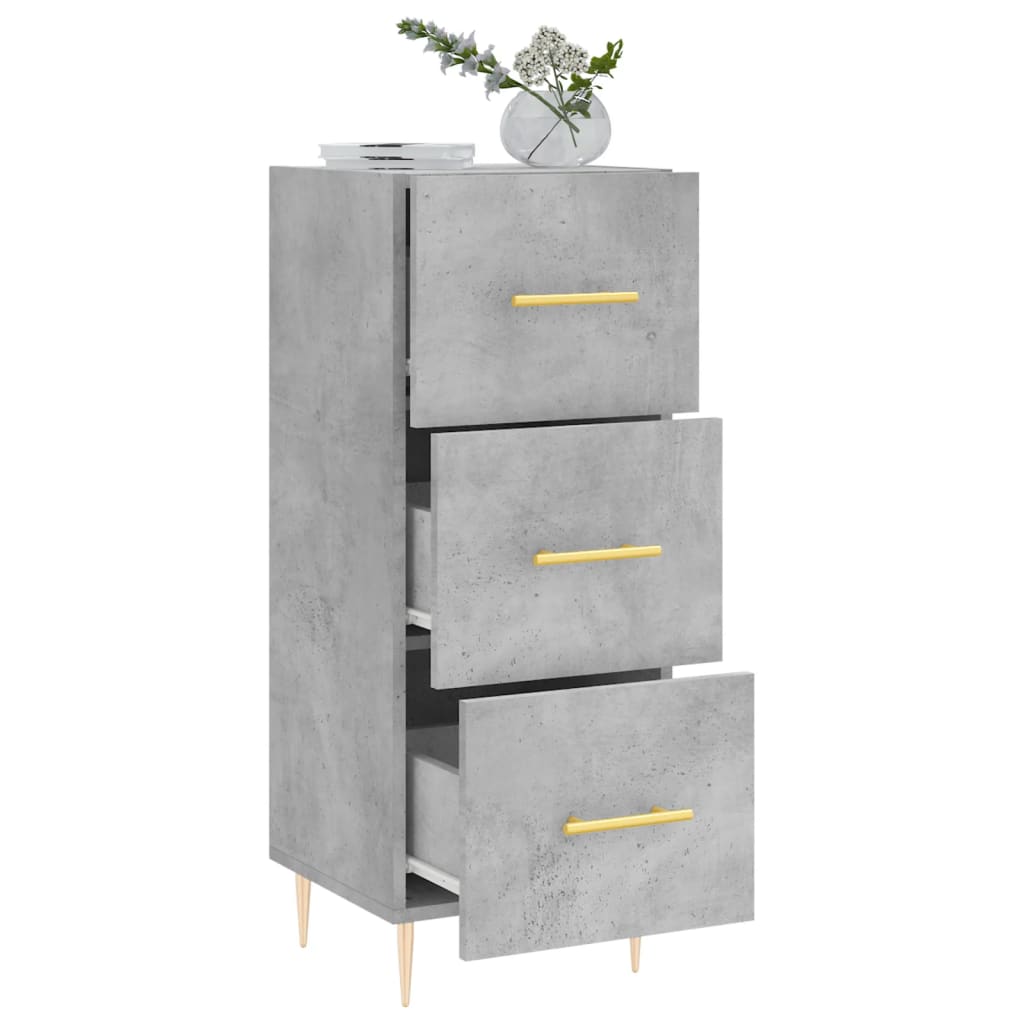 Komoda siva boja betona 34,5x34x90 cm od konstruiranog drva