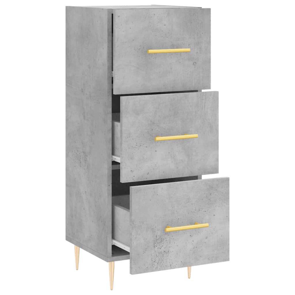 Komoda siva boja betona 34,5x34x90 cm od konstruiranog drva