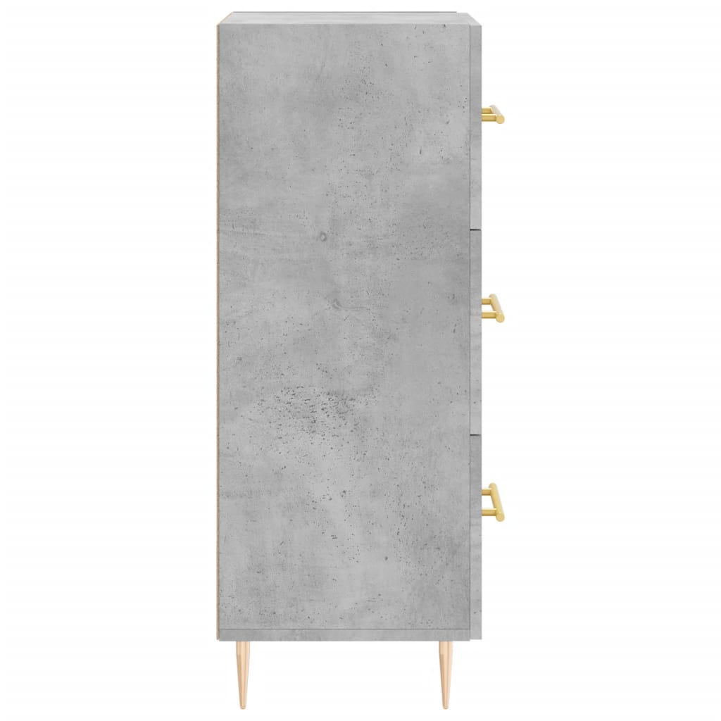 Komoda siva boja betona 34,5x34x90 cm od konstruiranog drva