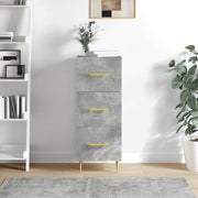 Komoda siva boja betona 34,5x34x90 cm od konstruiranog drva