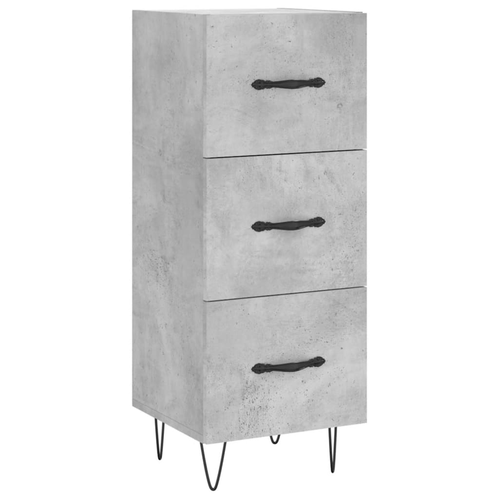 Komoda siva boja betona 34,5x34x90 cm od konstruiranog drva