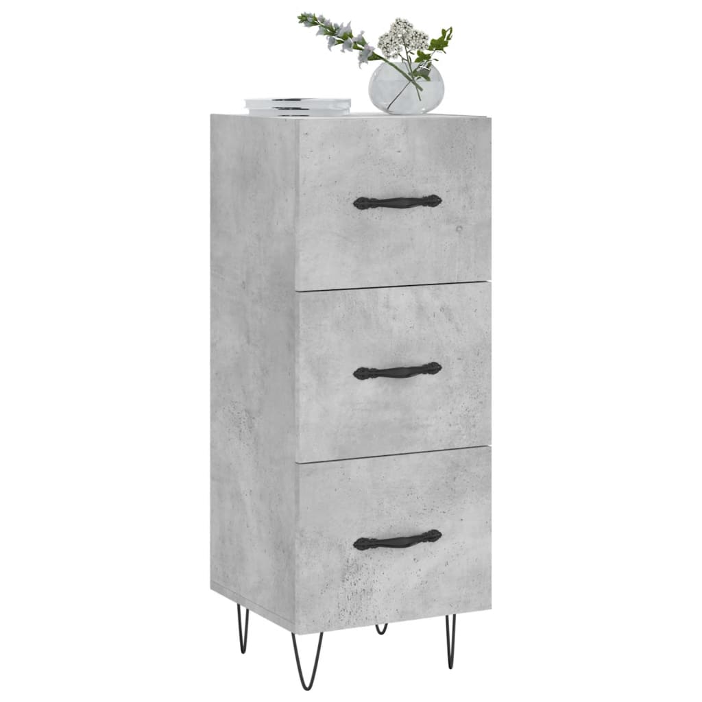 Komoda siva boja betona 34,5x34x90 cm od konstruiranog drva