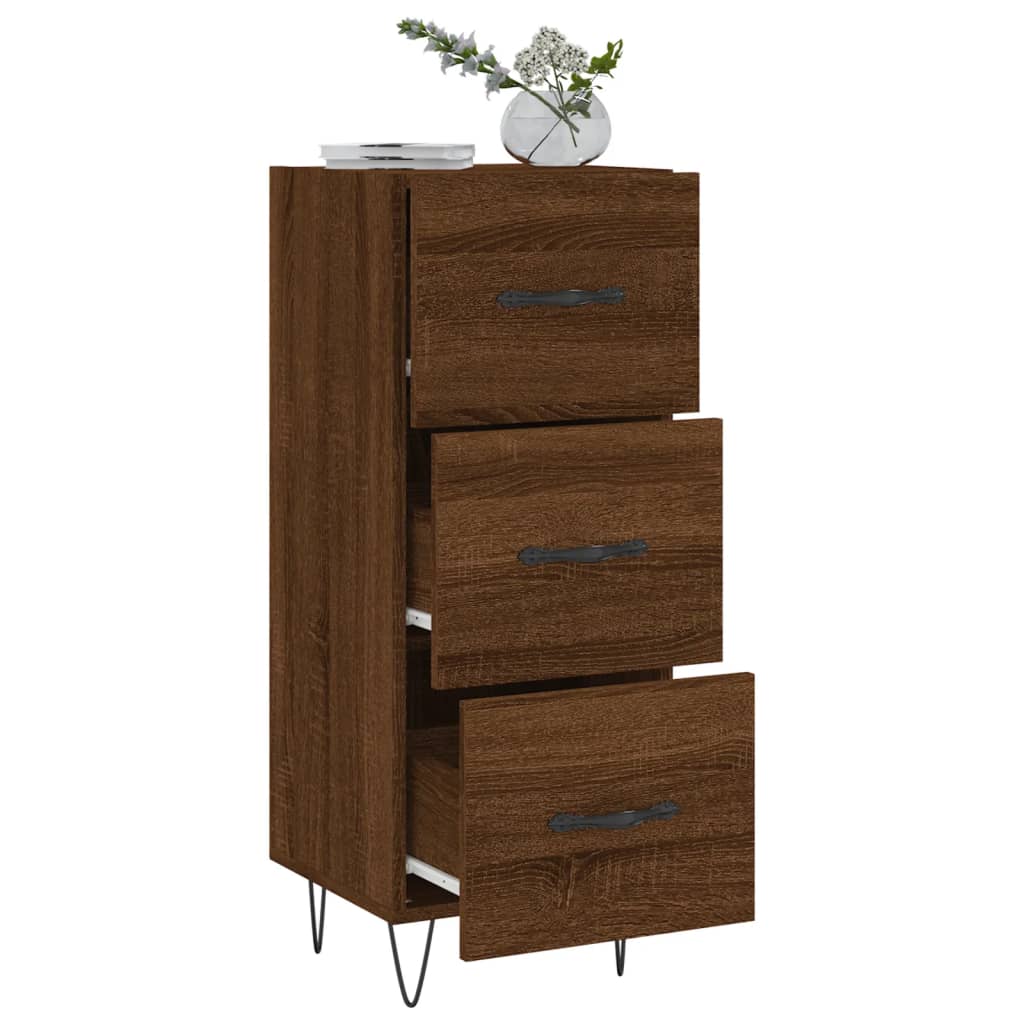 Komoda boja smeđeg hrasta 34,5 x 34 x 90 cm konstruirano drvo