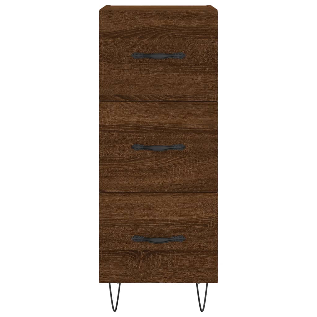 Komoda boja smeđeg hrasta 34,5 x 34 x 90 cm konstruirano drvo