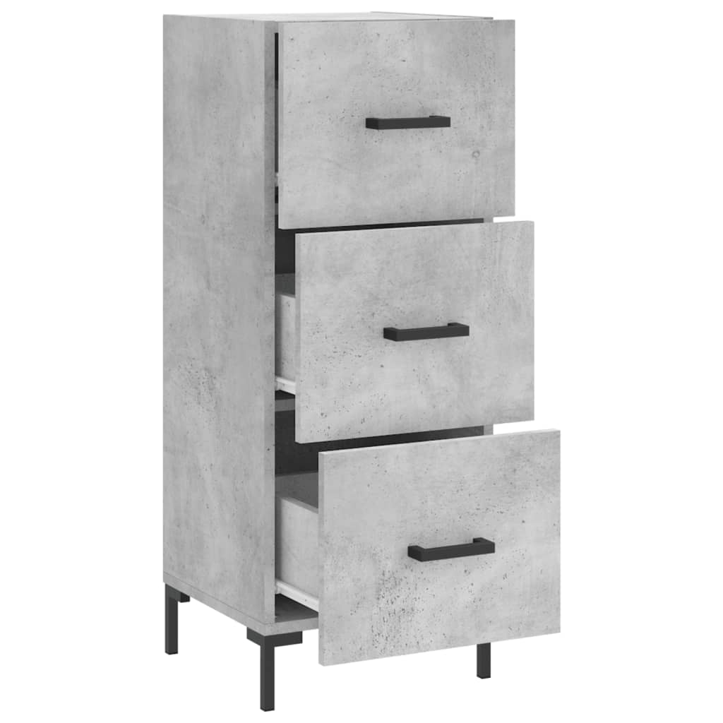 Komoda siva boja betona 34,5x34x90 cm od konstruiranog drva
