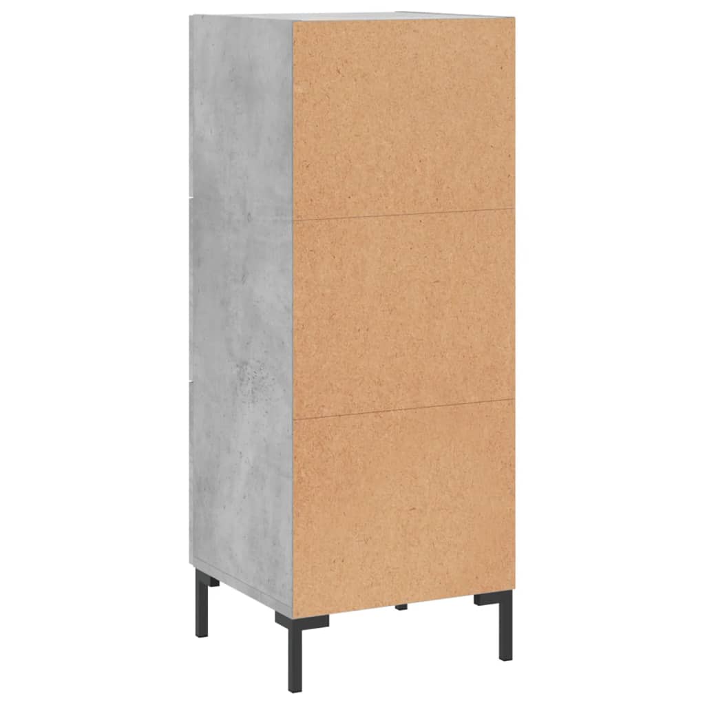 Komoda siva boja betona 34,5x34x90 cm od konstruiranog drva