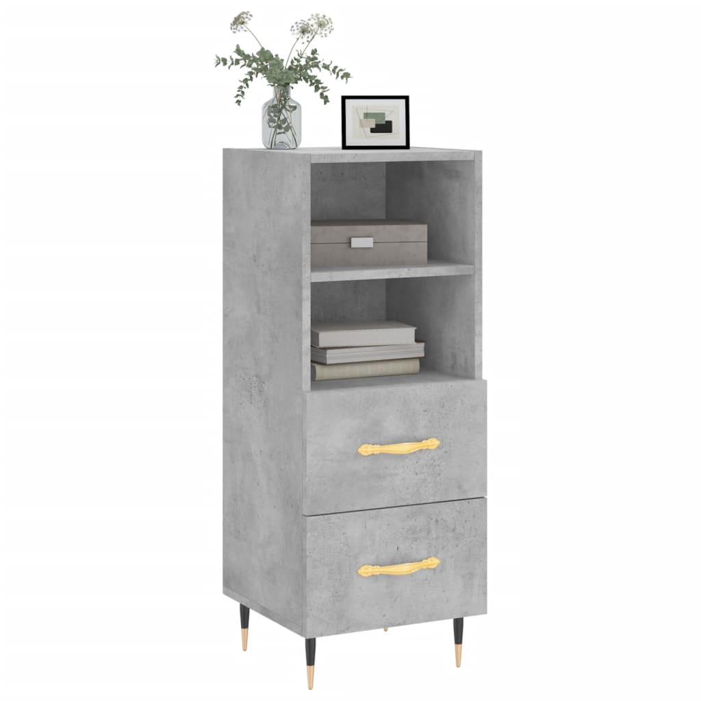 Komoda siva boja betona 34,5x34x90 cm od konstruiranog drva
