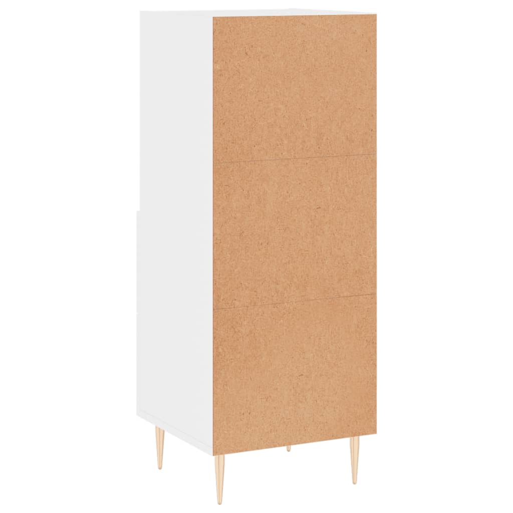 Komoda sjajna bijela 34,5 x 34 x 90 cm od konstruiranog drva