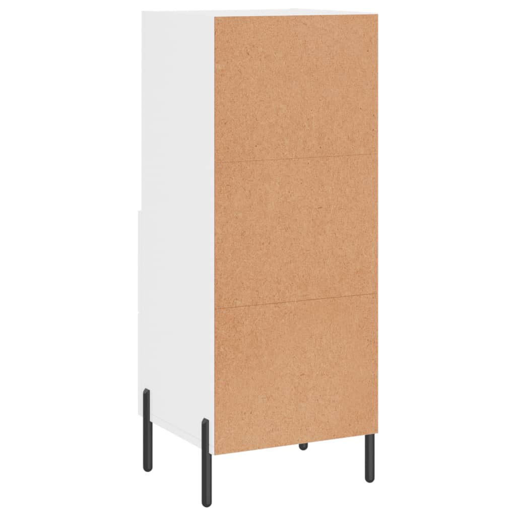 Komoda sjajna bijela 34,5 x 34 x 90 cm od konstruiranog drva