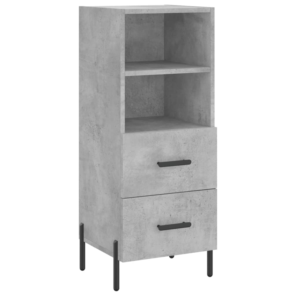Komoda siva boja betona 34,5x34x90 cm od konstruiranog drva