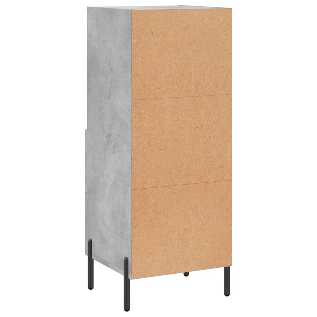 Komoda siva boja betona 34,5x34x90 cm od konstruiranog drva
