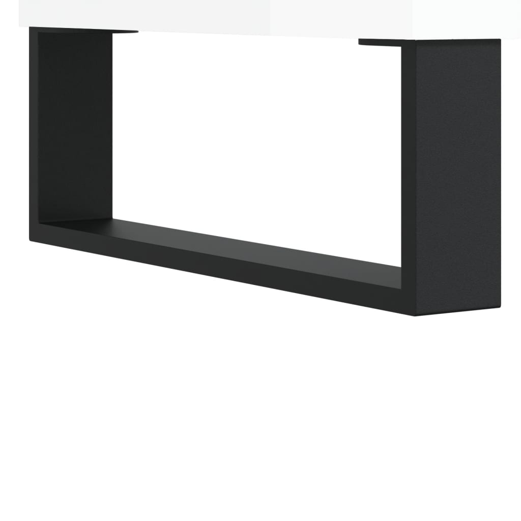 Komoda sjajna bijela 34,5 x 34 x 90 cm od konstruiranog drva
