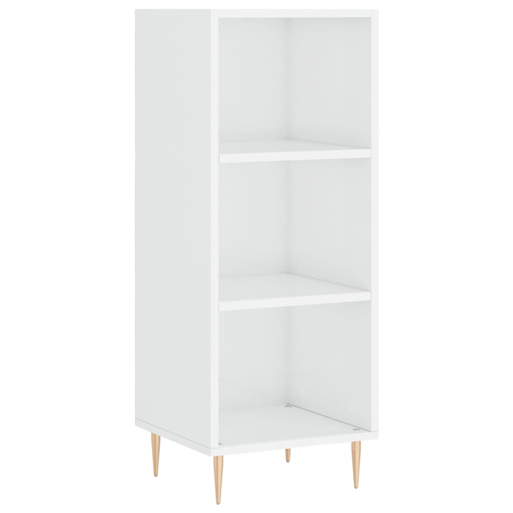 Komoda sjajna bijela 34,5 x 32,5 x 90 cm od konstruiranog drva