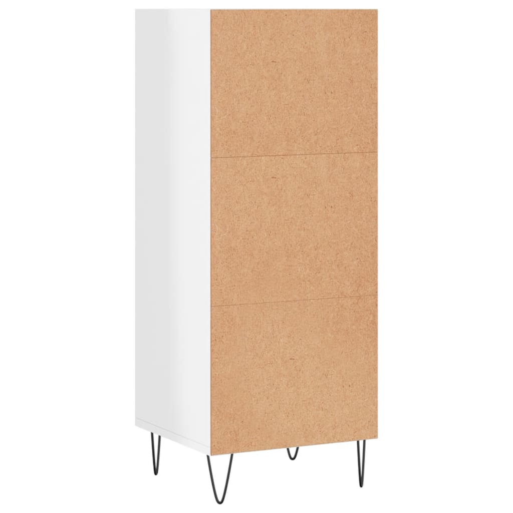 Komoda sjajna bijela 34,5 x 32,5 x 90 cm od konstruiranog drva