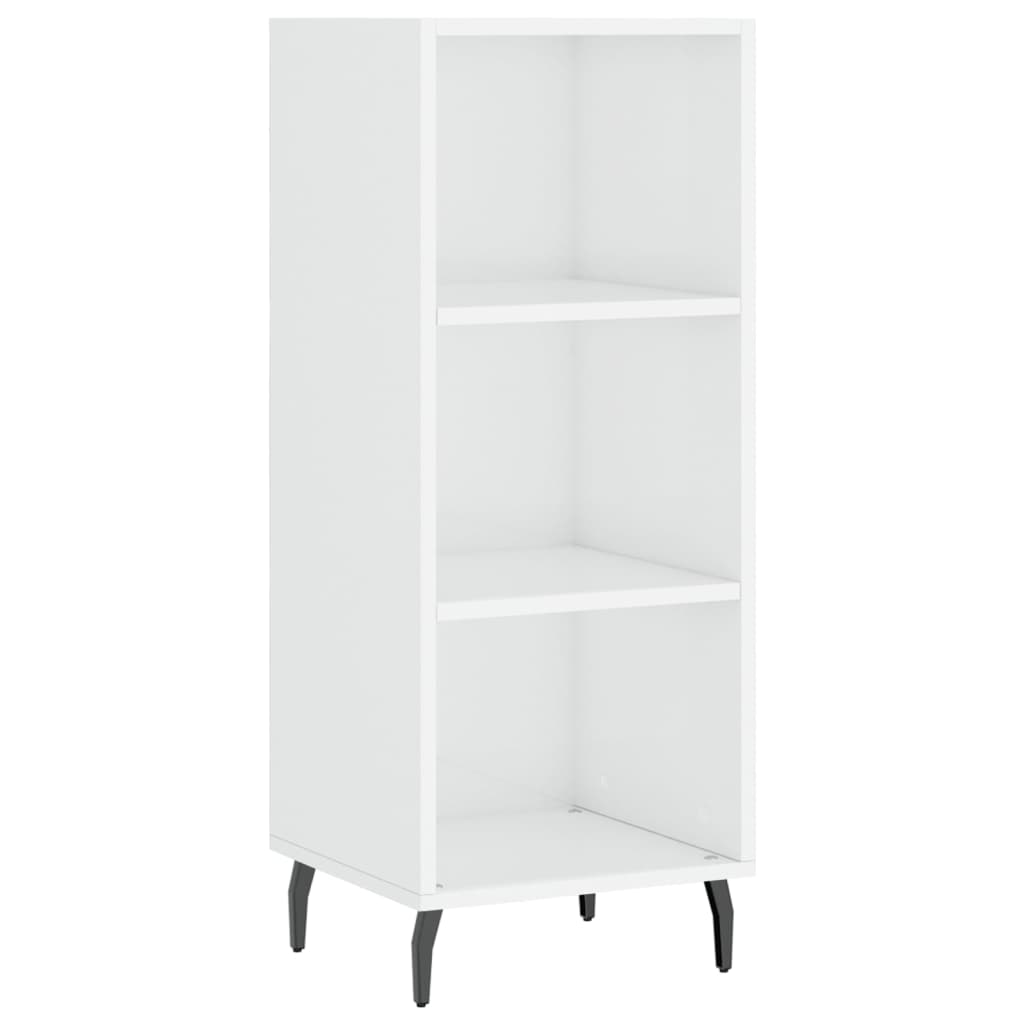 Komoda sjajna bijela 34,5 x 32,5 x 90 cm od konstruiranog drva