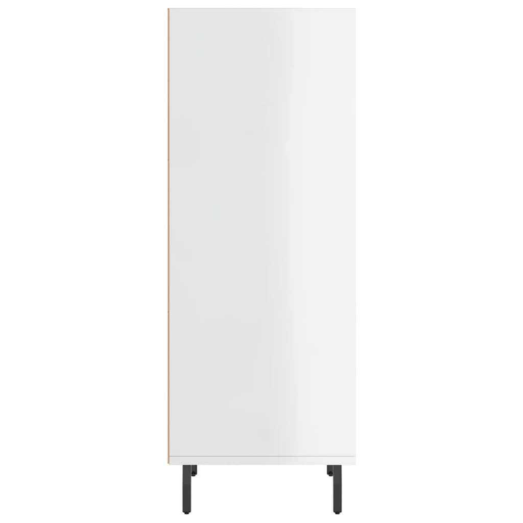 Komoda sjajna bijela 34,5 x 32,5 x 90 cm od konstruiranog drva