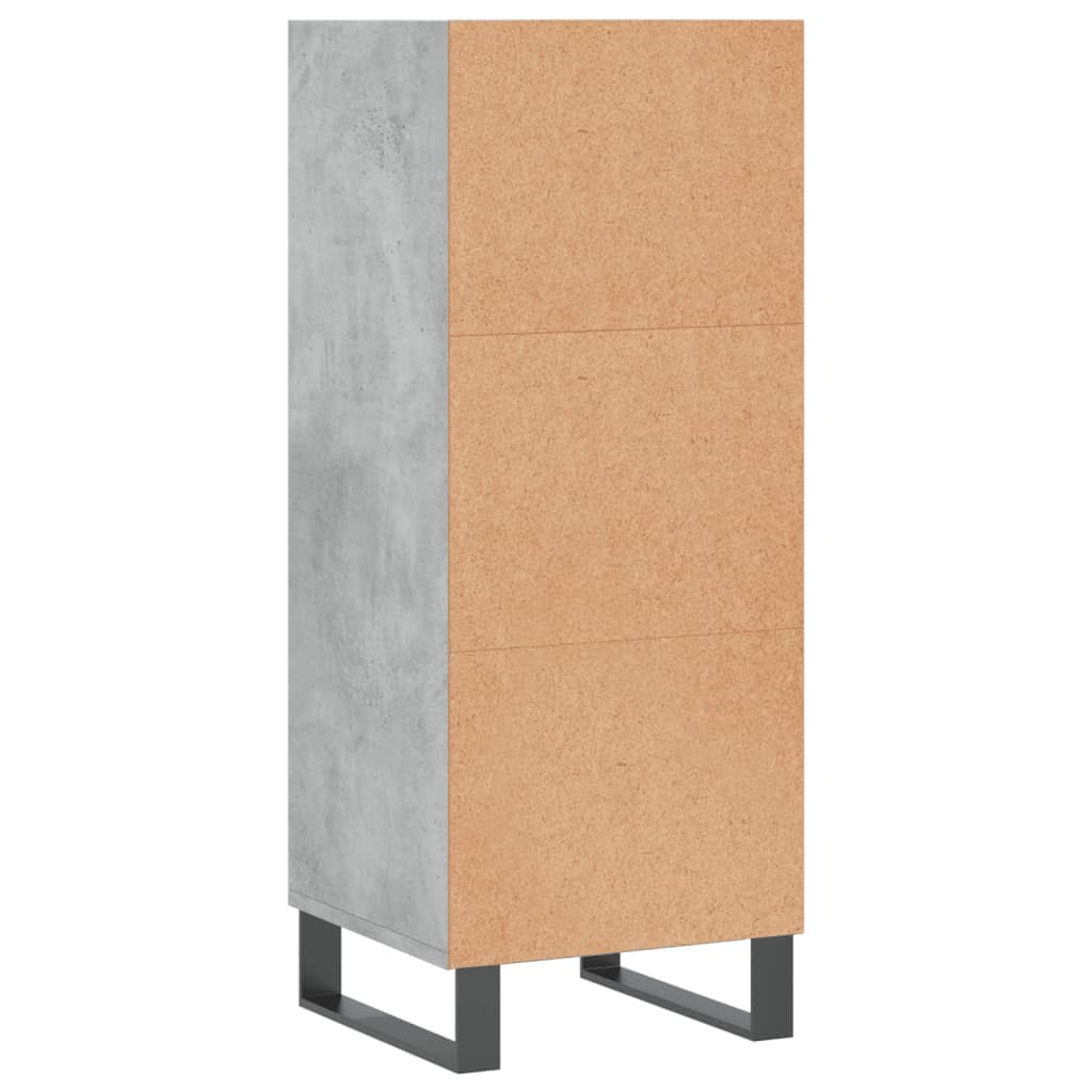 Komoda siva boja betona 34,5x32,5x90 cm od konstruiranog drva