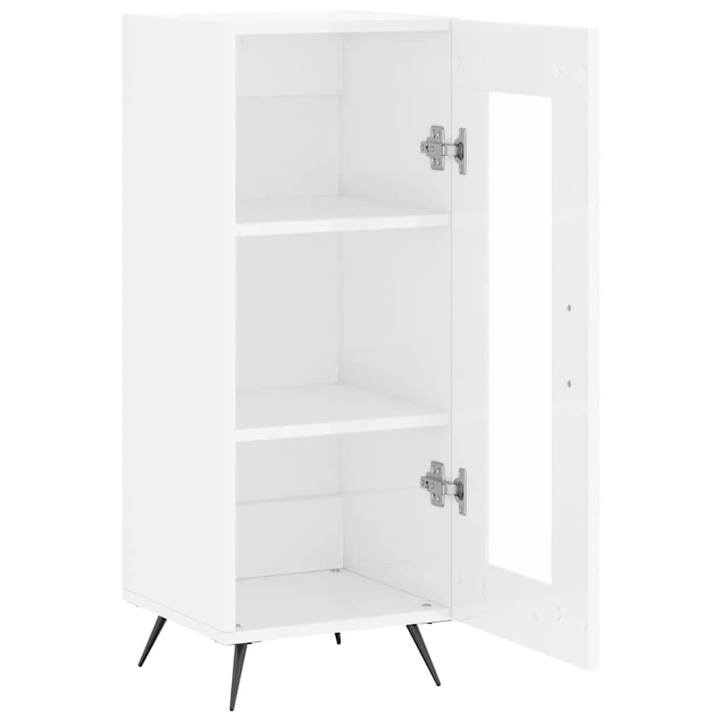 Komoda sjajna bijela 34,5 x 34 x 90 cm od konstruiranog drva