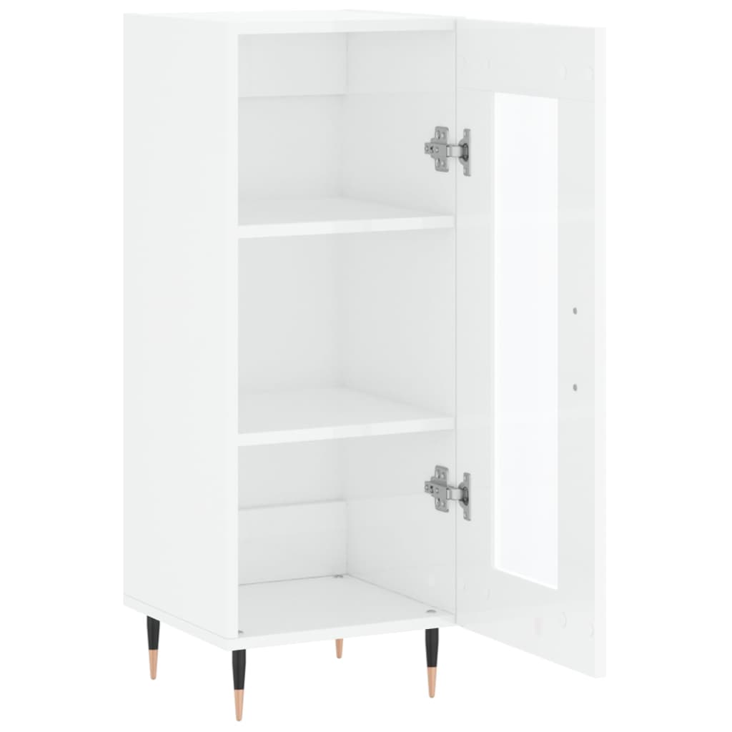Komoda sjajna bijela 34,5 x 34 x 90 cm od konstruiranog drva