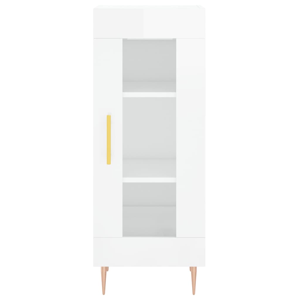 Komoda sjajna bijela 34,5 x 34 x 90 cm od konstruiranog drva