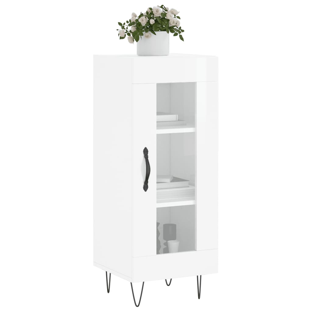 Komoda sjajna bijela 34,5 x 34 x 90 cm od konstruiranog drva
