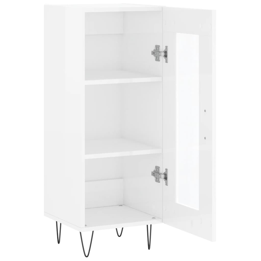 Komoda sjajna bijela 34,5 x 34 x 90 cm od konstruiranog drva