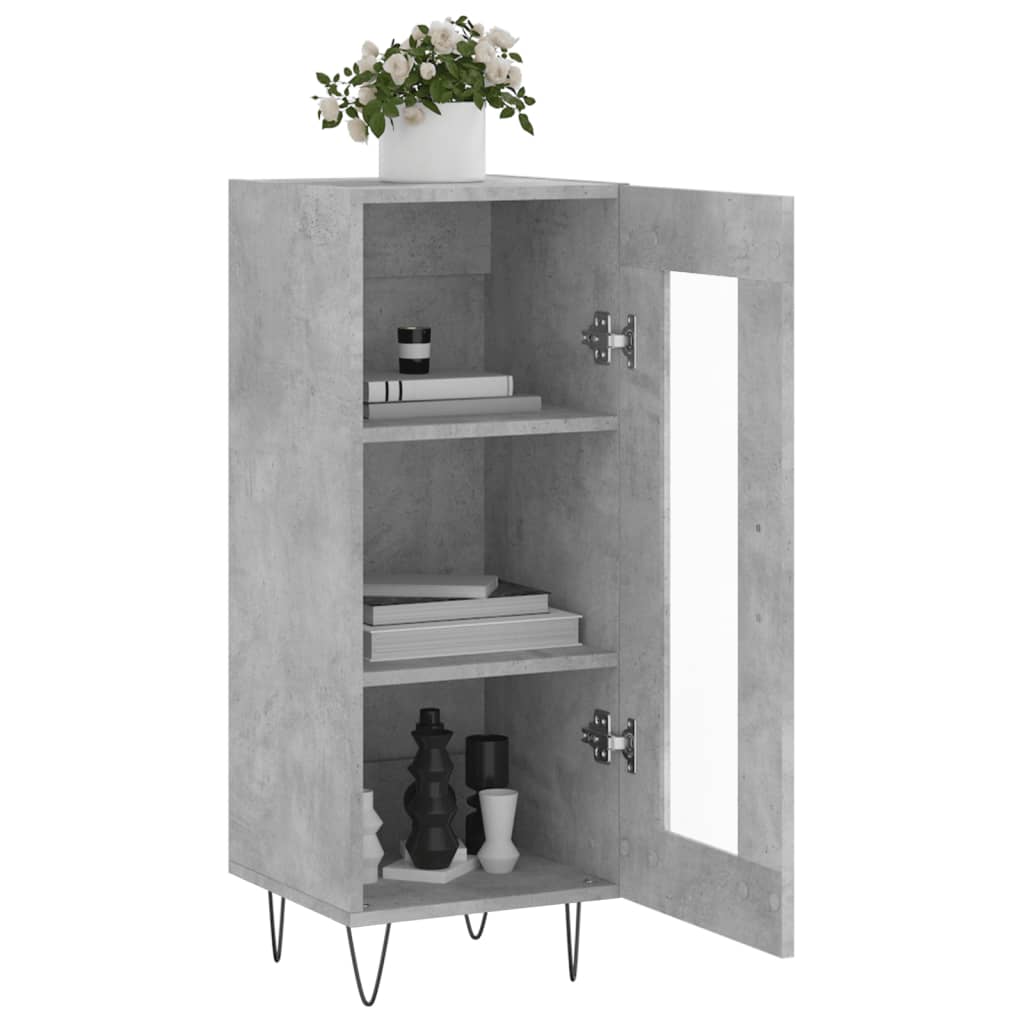 Komoda siva boja betona 34,5x34x90 cm od konstruiranog drva