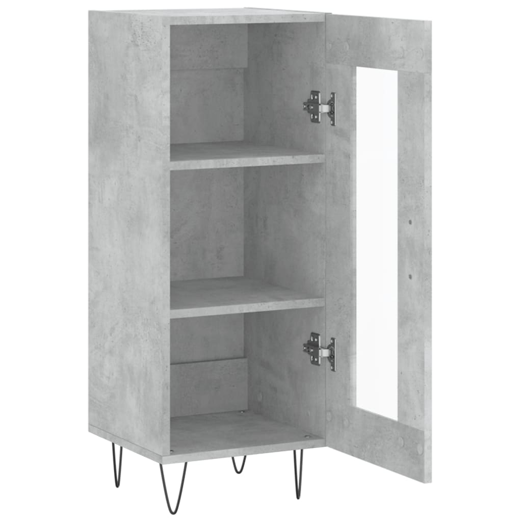 Komoda siva boja betona 34,5x34x90 cm od konstruiranog drva