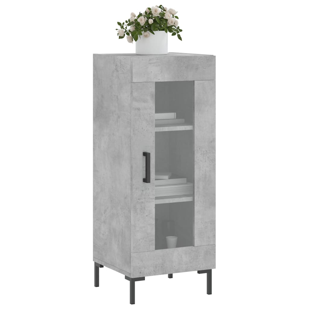 Komoda siva boja betona 34,5x34x90 cm od konstruiranog drva