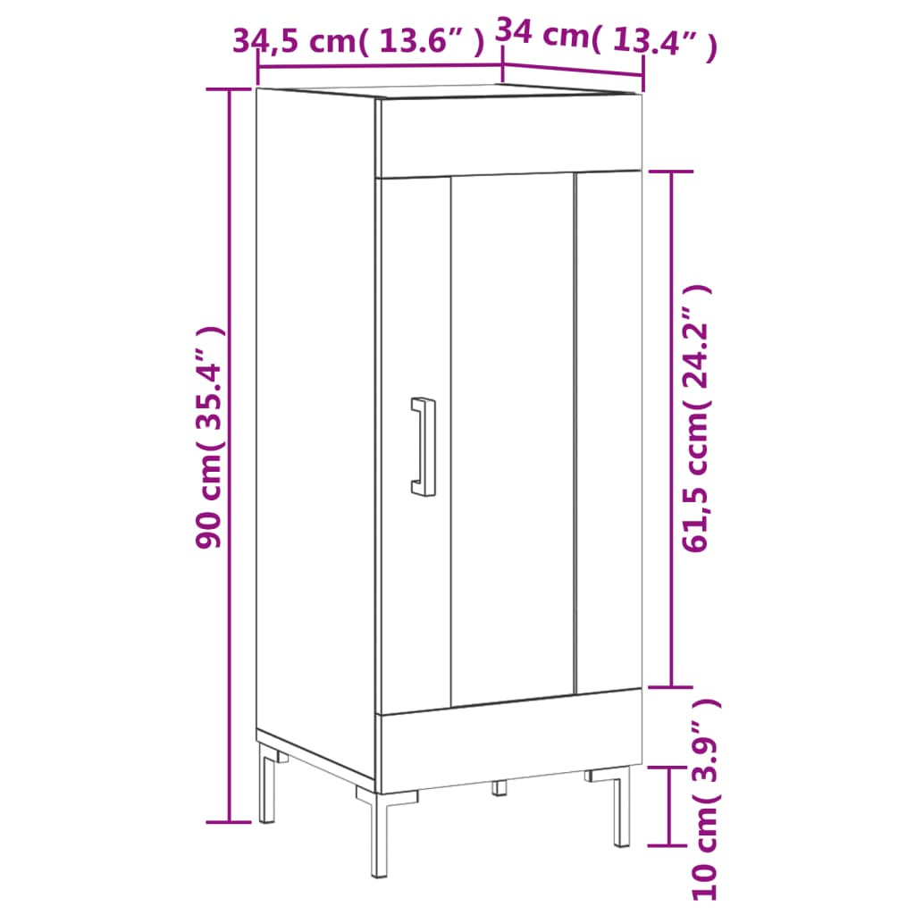 Komoda boja hrasta sonome 34,5x34x90 cm od konstruiranog drva