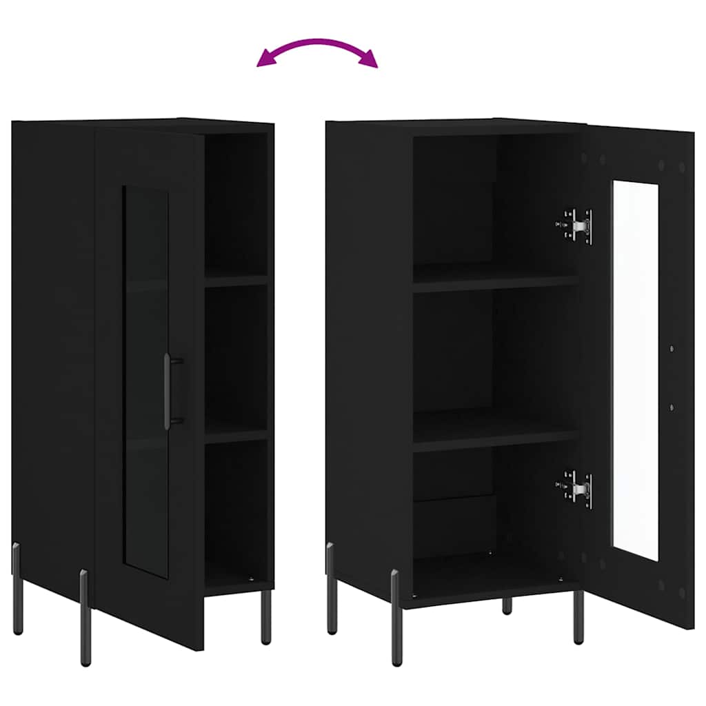 Komoda crna 34,5 x 34 x 90 cm od konstruiranog drva