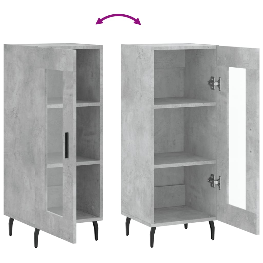 Komoda siva boja betona 34,5x34x90 cm od konstruiranog drva