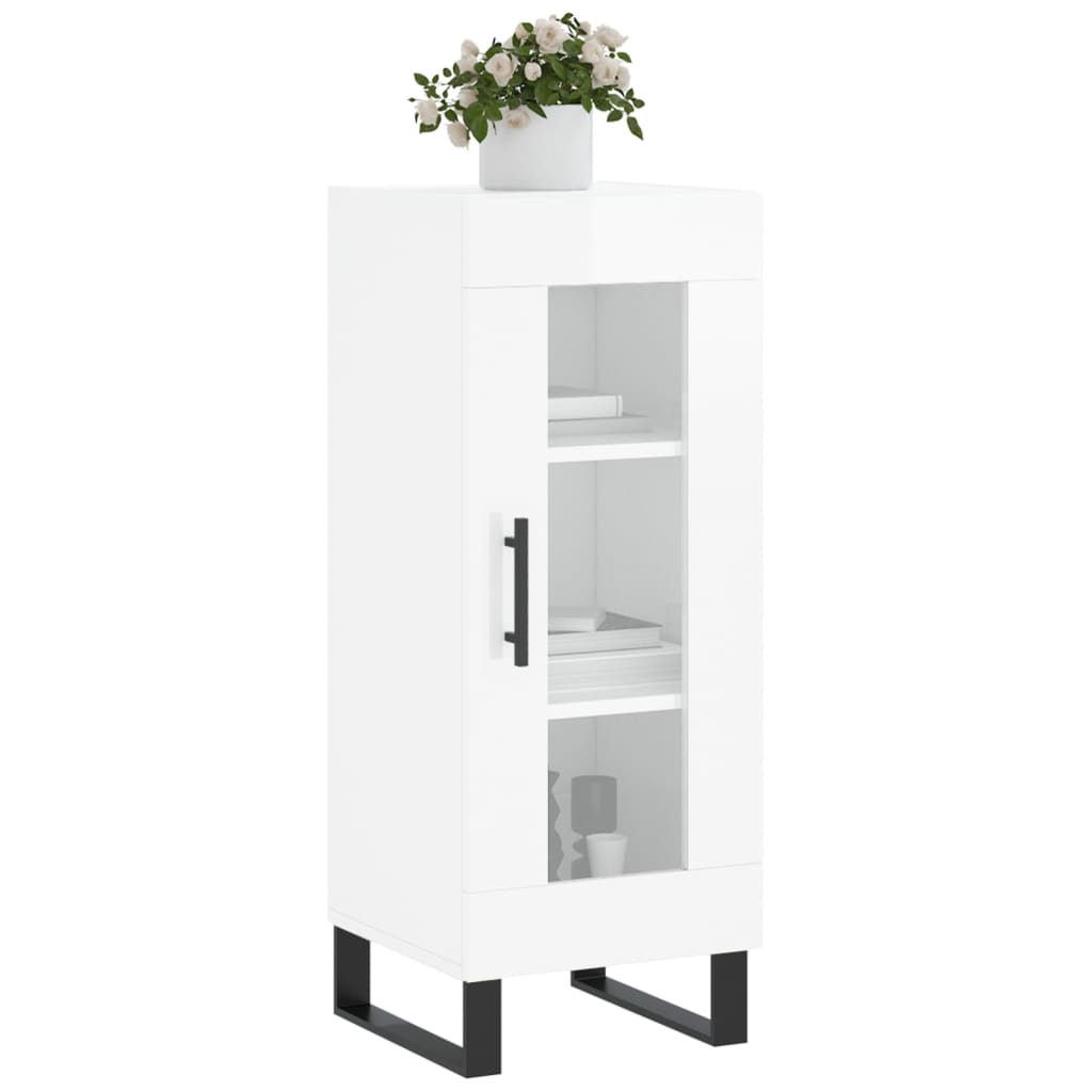 Komoda sjajna bijela 34,5 x 34 x 90 cm od konstruiranog drva