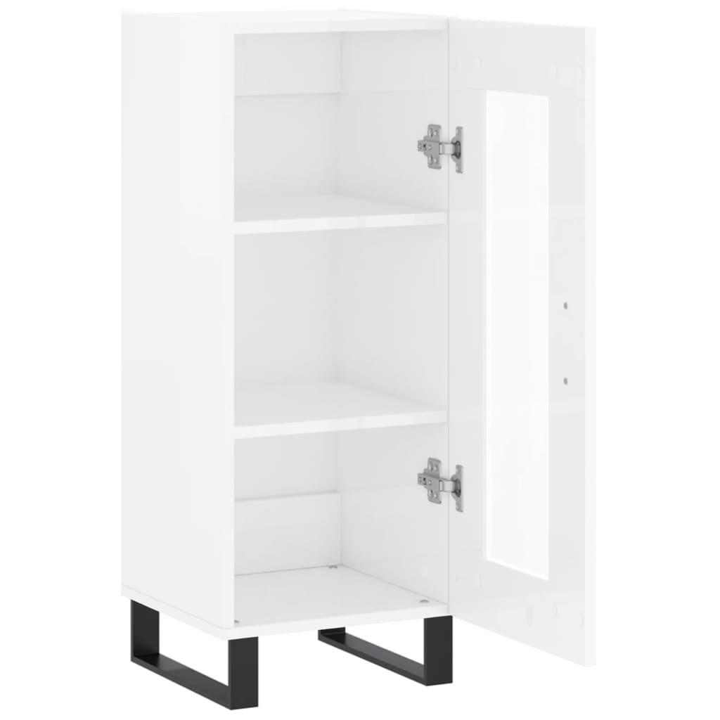 Komoda sjajna bijela 34,5 x 34 x 90 cm od konstruiranog drva