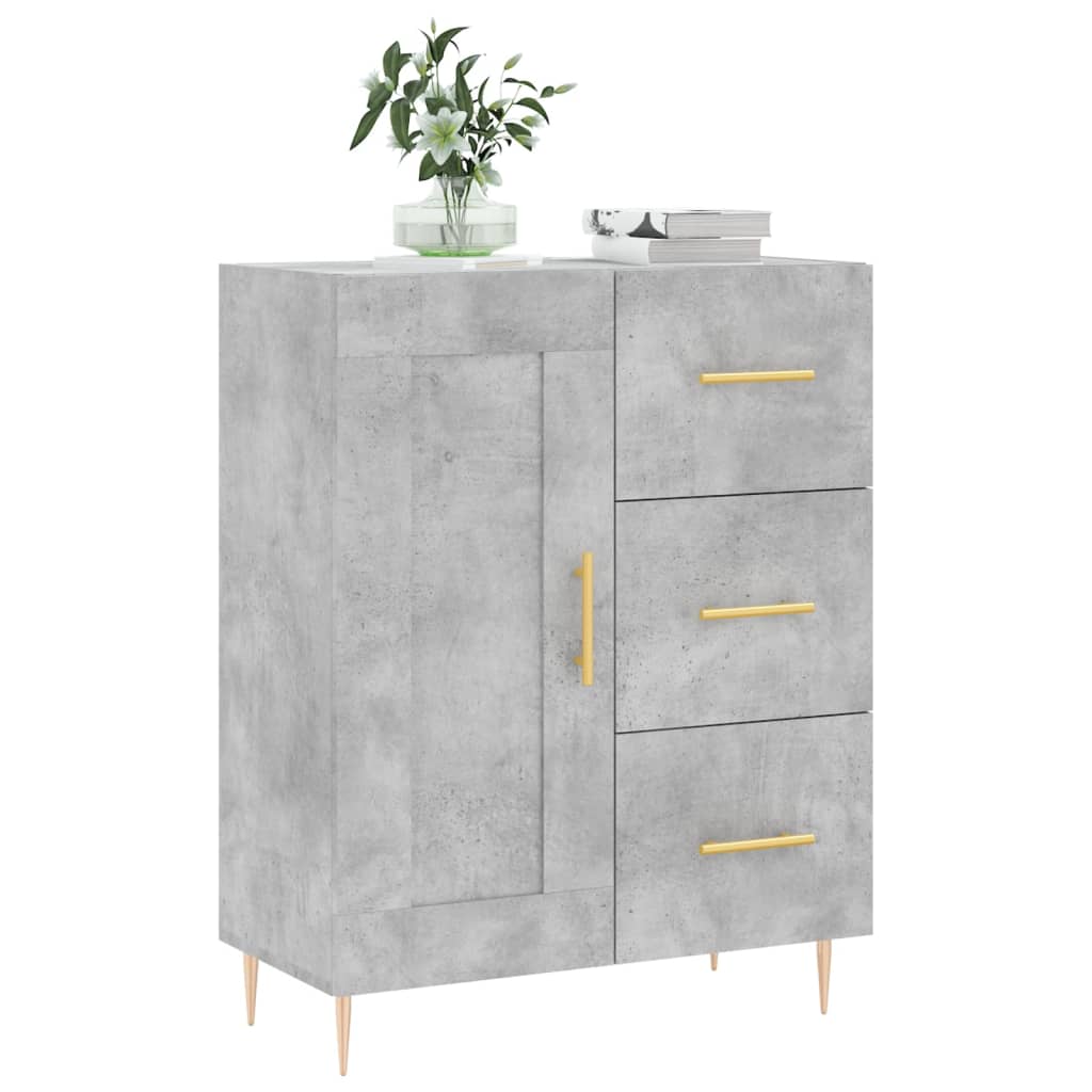 Komoda siva boja betona 69,5x34x90 cm od konstruiranog drva