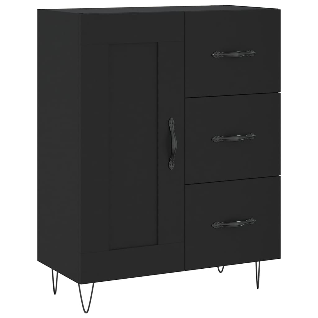 Komoda crna 69,5 x 34 x 90 cm od konstruiranog drva